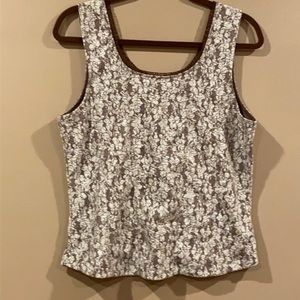 Beautifully patterned brown and beige tank top